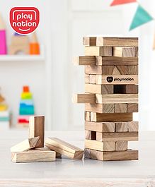 Play Nation Premium 39 Blocks Wooden Stacking & Tumbling Tower Game for Kids |Tumbling Tower Game for Kids| Challenging Balancing Puzzle Game | BIS Certified | Birthday Gift | 3 Years+