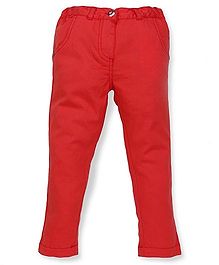 Pinehill Plain Solid Color Cotton Twill Pant - Red Pinehill Plain Solid Color Cotton Twill Pant - Red