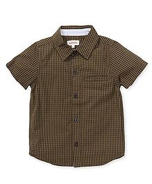 Pinehill Half Sleeves Check Shirt - Dark Olive Green Pinehill Half Sleeves Check Shirt - Dark Olive Green