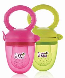 Beebaby Fruttino Silicone Fruit Nibblers Pack of 2 - Pink & Green