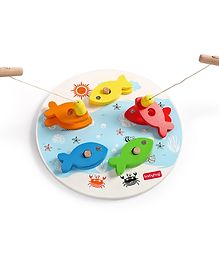 Babyhug Wooden Montessori  Activity Fishing Game - Multicolour