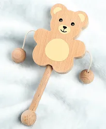 Babyhug Wooden Baby Rattle Toy - Beige