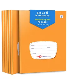 Target Publications Medium Square Maths Notebooks Pack of 6 -  76 Pages Each
