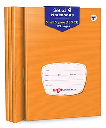 Target Publications Small Square Maths Notebooks Pack of 4 -  172 Pages Each
