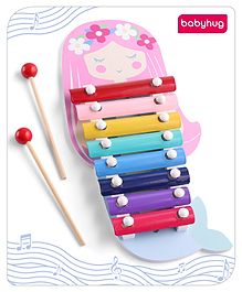 Babyhug Mermaid Wooden Xylophone- Multicolor