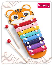 Babyhug Tiger Wooden Xylophone- Multicolor