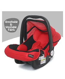 Fun Ride Cozy Baby Carry Cot with Canopy  4 in 1 Multi Purpose Kids Carry Cot, Infant Rear Facing Car Seat, Rocker for Infant Babies  for 0 to 15 Months Weight Capacity Upto 13 Kgs Red