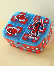 Spider Man Multi Compartment Sandwich Lunch Box With Attractive Print  - Blue & Red