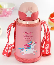 Cello Lucky Hot & Cold Stainless Steel Kids Water Bottle Pink- 500 ml