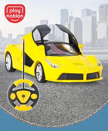 PlayNation Remote Control Racing Car with Openable Doors Scale Ratio 1:16 - Yellow