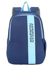 American Tourister Wave Casual Backpack Blue- Height 17 Inches