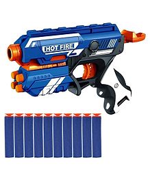 Enorme Blaze Storm Manual Soft Bullet Gun Toy with 10 Safe Soft Foam Bullets - Blue