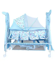 1st Step Cradle With Swing Mosquito Net And Storage Basket - Blue