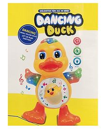 VELLIQUE Dancing Duck Toy with Flashing Lights and Musical Sounds - Yellow