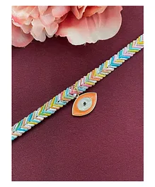 Digital Dress Room Orange Evil Eye Rakhi for Raksha Bandhan Best Rakhi Tibetan Thread Bracelet for Brother & Sister- 10g