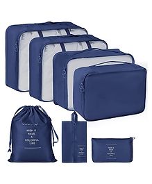 House of Quirk Packing Cubes 7 Pieces Travel Luggage Packing Organizers Set with Toiletry Bag - Dark Blue