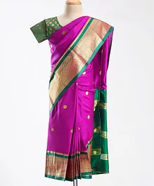 Bhartiya Paridhan Silk Saree With Half Sleeves Blouse - Purple