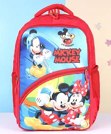 Mickey Mouse And Friends School Bag Red & Blue - Height 18.8 Inches