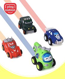 Play Nation Premium Friction Powered Push & Go Vehicle Toy for Kids - Pack of 4| Push and Go Toys For Kids| Best Birthday Gift for Kids | BIS Certified| 3 Years+