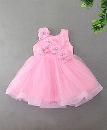 M'Princess Shimmer Dress With Diamond Studded Flower - Pink M'Princess Shimmer Dress With Diamond Studded Flower - Pink