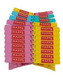 Hazel Plastic Cloth Clips for Drying Clothes Set of 24 - Multi Color