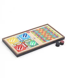 Play Nation 3 in 1 Board Game with Ludo, Slides & Ladders and Sling Puck