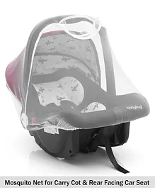 Babyhug Amber Ace Car Seat Cum Carry Cot With Mosquito Net with 1 Year Warranty - Red
