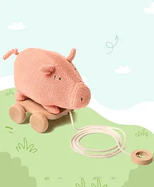 Mi Arcus Pig Push & Pull Soft Toy- Peach