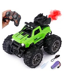 Fiddlerz Remote Control Car Big Size Rock Crawler Water Mist Smoke Effect Spray Off Road High Speed 2WD Monster Truck Rechargeable Toy Car Gift for Kids - Green