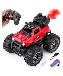 Fiddlerz Remote Control Car Big Size Rock Crawler Water Mist Smoke Effect Spray Off Road High Speed 2WD Monster Truck Rechargeable Toy Car Gift for Kids - Red