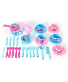 IToys Sweet Home Kitchen Set Cutlery Set With Unicorn Print Set of 33 Pieces - Blue & Pink