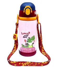 FunBlast Cartoon Themed School Water Bottle with Straw & Sipper - 600 ml