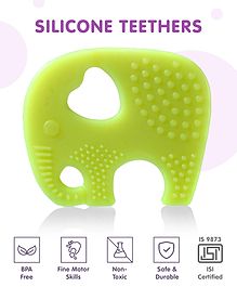 Elephant Shape Silicone Teether - Yellow