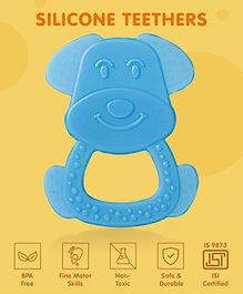 Dog Shape Silicone Teether - Sky Blue