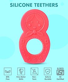 Doll Shape Silicone Teether - Pink