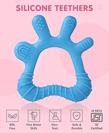 Palm Shape Silicone Teether - Sky Blue