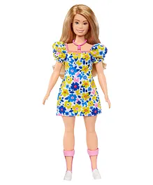 Barbie Fashionista Doll with Down Syndrome Wearing Floral Dress- Height 29.8 cm (Colour & Design May Vary)