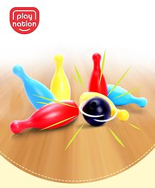 Play Nation Bowling Set with 6 Pins and 1 Ball| Fun Learning of Numbers & Counting|Indoor Outdoor Sports Toy for Kids| Best Gifts for 3 Years+ Kids| BIS Certified