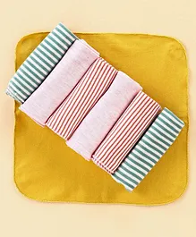 OHMS Interlock Striped Wash Clothes Pack of 7 - Multicolour
