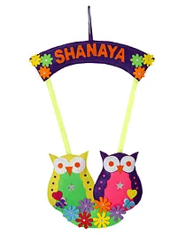 Lill Pumpkins OWL Theme Customized Personalised Felt Name Alphabet Hanging For Kids Name Plaque- Multicolor