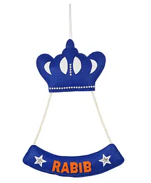Lill Pumpkins CROWN Theme Customized Personalised Felt Name Alphabet Hanging For Kids Name Plaque - Blue