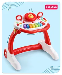 Babyhug Activity Push Walker with Musical Toy Tray - Red