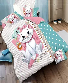 Chubby Cheeks Cartoon Printed Double Bed Kids Bedsheet - Premium Bed Sheet with 2 Pillow Covers - Multicolor