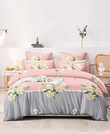 Chubby Cheeks Premium Soft Super King Size Cotton Bedsheet for Double Bed  with 2 Large Size Pillow Covers Floral Printed - Multicolor
