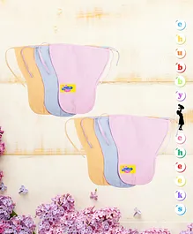 Chubby Cheeks Reusable Soft Adjustable Cotton Nappies Langot in Solid Colors Quick to Dry Set of 6 - Multicolor