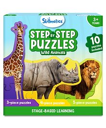 Skillmatics Step by Step Animal Jigsaw Puzzle Multicolor - 40 Piece