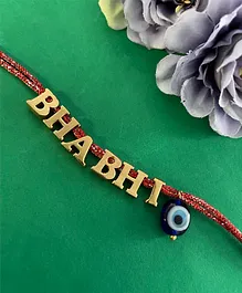 Digital Dress Room  Gold Plated Rakhi for Bhabhi With Blue Evil Eye for Raksha Bandhan Red Thread For Brother 10g