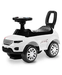 LuvLap Starlight Manual Push Ride On Car With Music & Horn Over Steering - White
