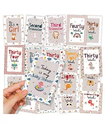 Wobbox Baby Pregnency Milestone Cards Record 0-12 Months Growth Milestones Cards MultiColor - Pack Of 18