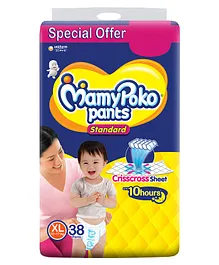 MamyPoko Pants Standard Pant Style Diapers Extra Large (XL)- 38 Pieces